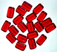 20 18mm Red Chiclet Glass Beads
